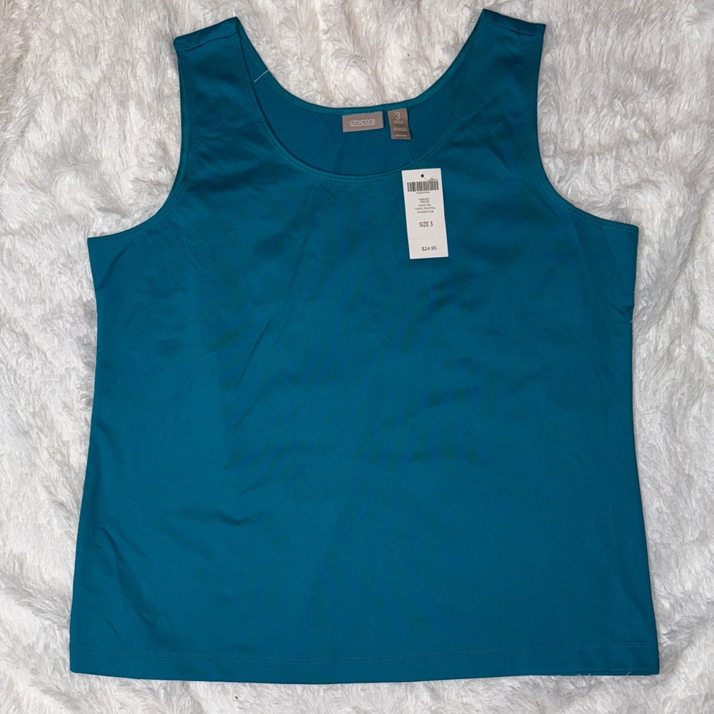 Chico's Teal Tank Top size 3, NWT